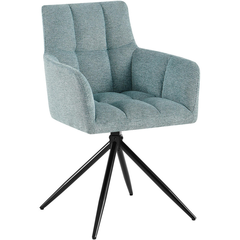 Chaise de salle à manger Jonah, tissu turquoise