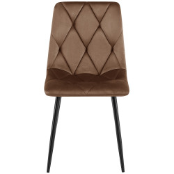 Ensemble de 2 chaises de salle à manger Clairton en velours marron