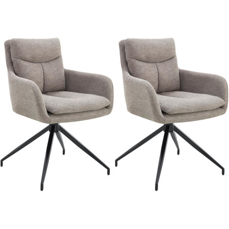 Ensemble de 2 chaises de salle à manger Somers, tissu taupe