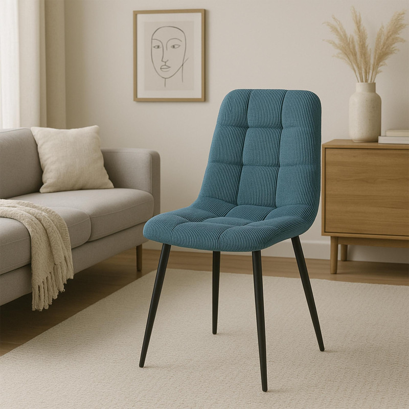 Ensemble de 2 chaises de salle à manger Tilde Cord bleu