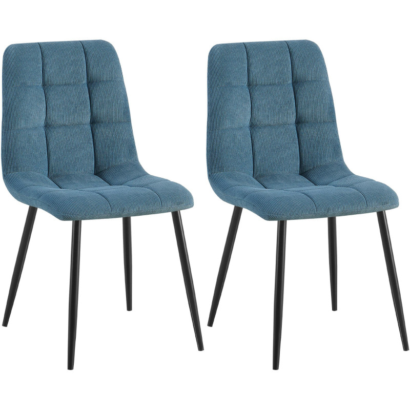 Ensemble de 2 chaises de salle à manger Tilde Cord bleu