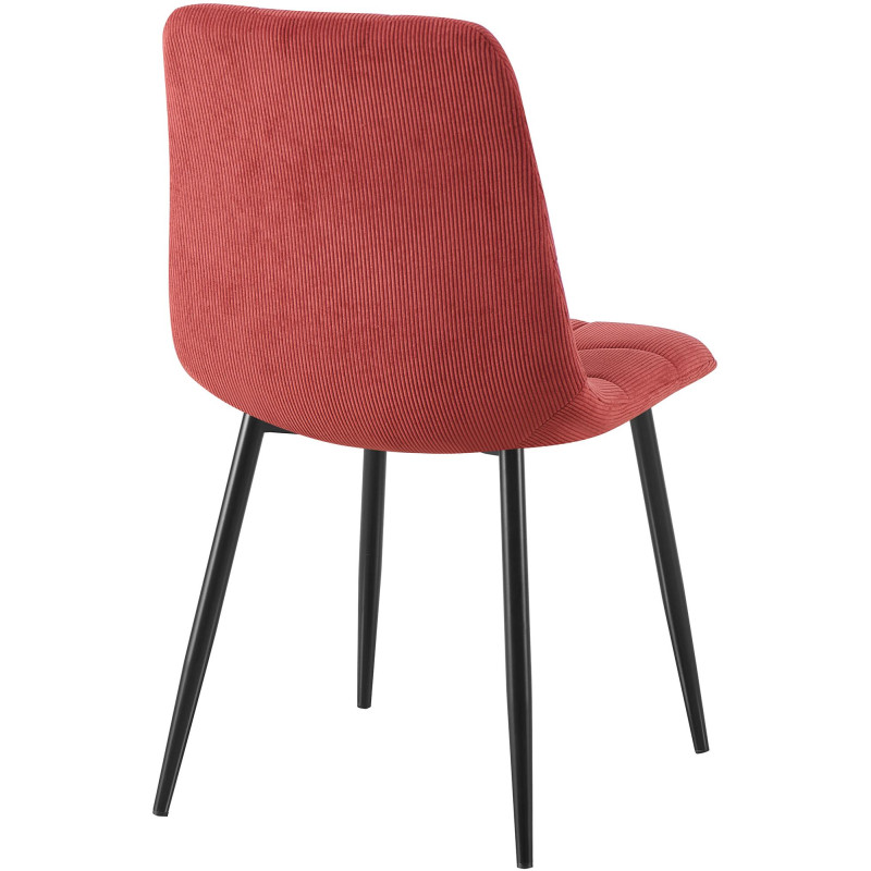 Ensemble de 2 chaises de salle à manger Tilde Cord, bordeaux