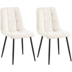 Ensemble de 2 chaises de salle à manger Tilde Cord crème