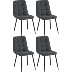 Ensemble de 4 chaises de salle à manger Tilde Cord noir