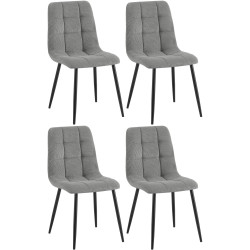 Ensemble de 4 chaises de salle à manger Tilde Cord gris