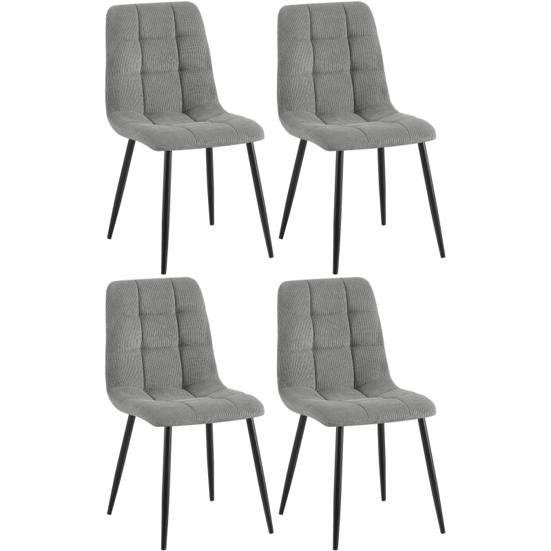 Ensemble de 4 chaises de salle à manger Tilde Cord gris
