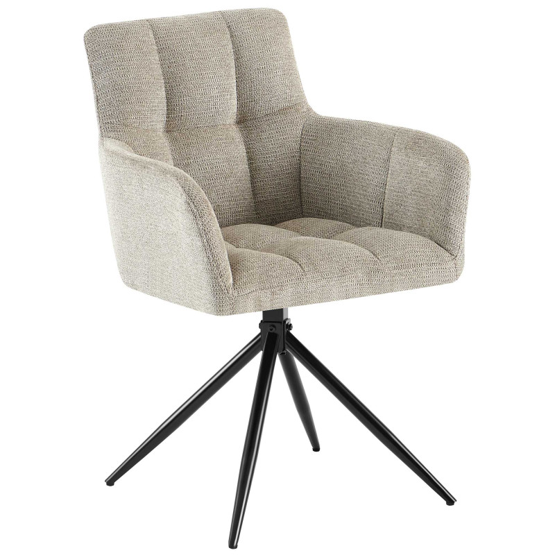 Ensemble de 2 chaises de salle à manger Jonah, tissu taupe