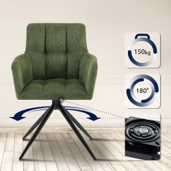 Ensemble de 2 chaises de salle à manger Jonah, tissu vert