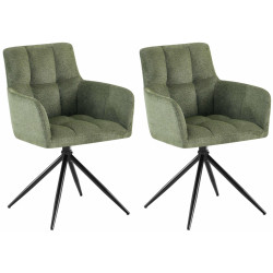 Ensemble de 2 chaises de salle à manger Jonah, tissu vert