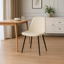 Ensemble de 2 chaises de salle à manger Maryam en velours crème