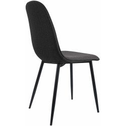 Ensemble de 2 chaises de salle à manger Maryam, tissu gris foncé