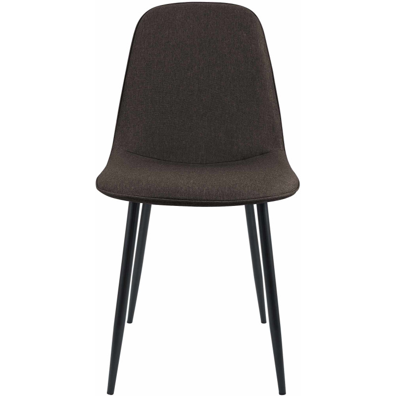 Conjunto de 2 sillas de comedor Maryam, tela marrón