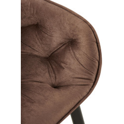 Ensemble de 2 chaises de salle à manger Antigo en velours marron