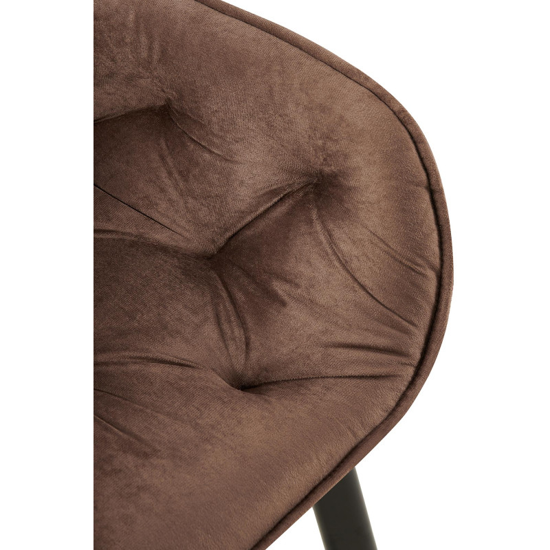 Ensemble de 2 chaises de salle à manger Antigo en velours marron