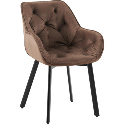 Ensemble de 2 chaises de salle à manger Antigo en velours marron