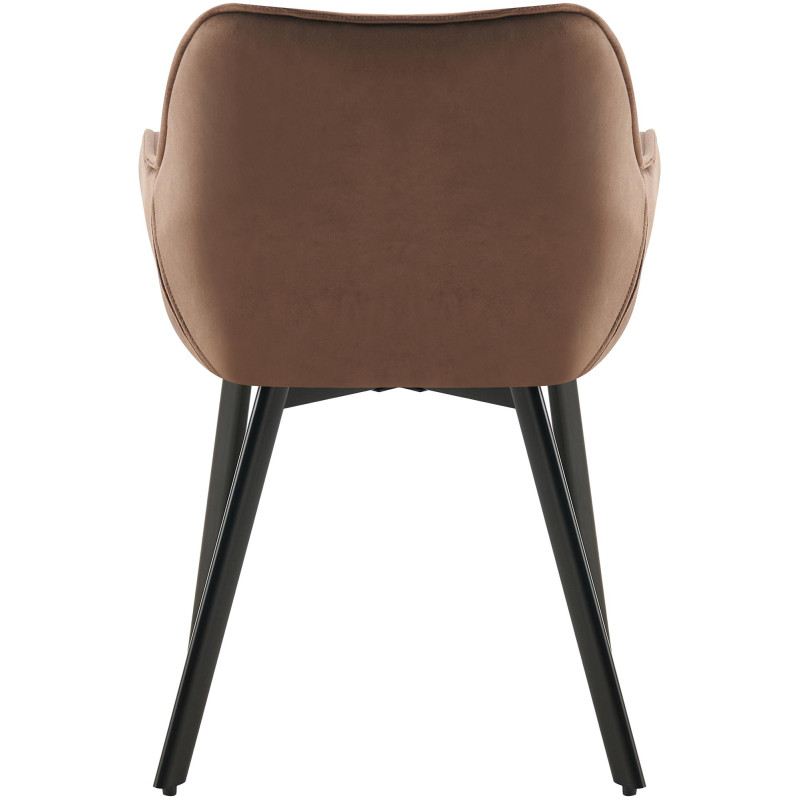 Ensemble de 2 chaises de salle à manger Antigo en velours marron