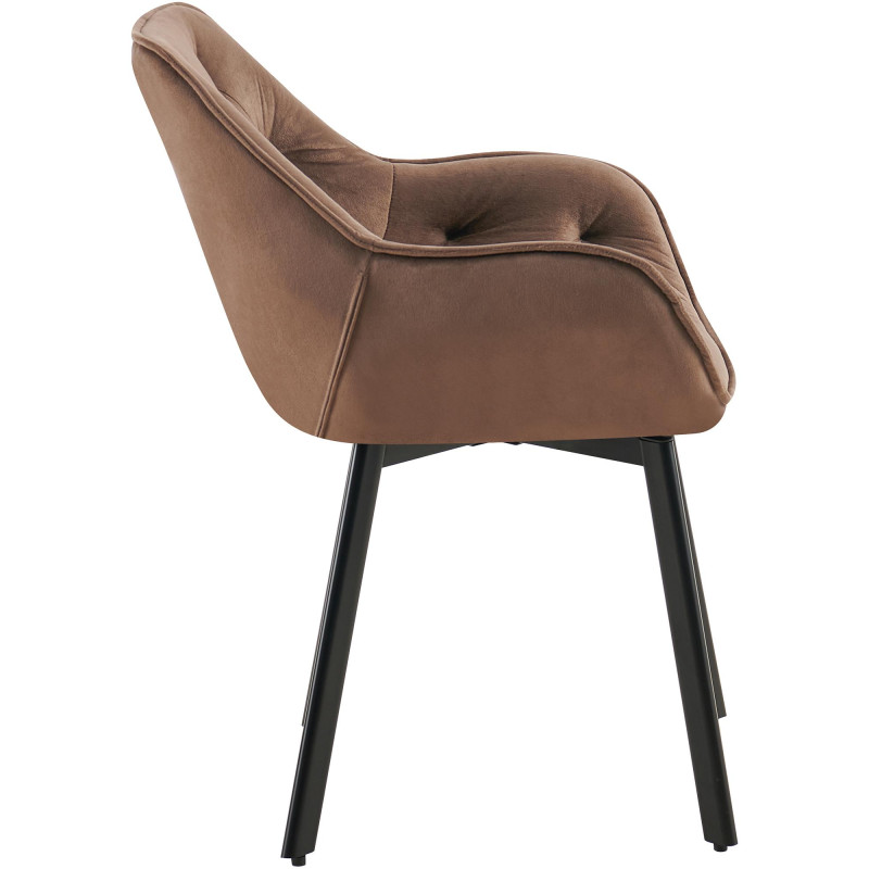 Ensemble de 2 chaises de salle à manger Antigo en velours marron