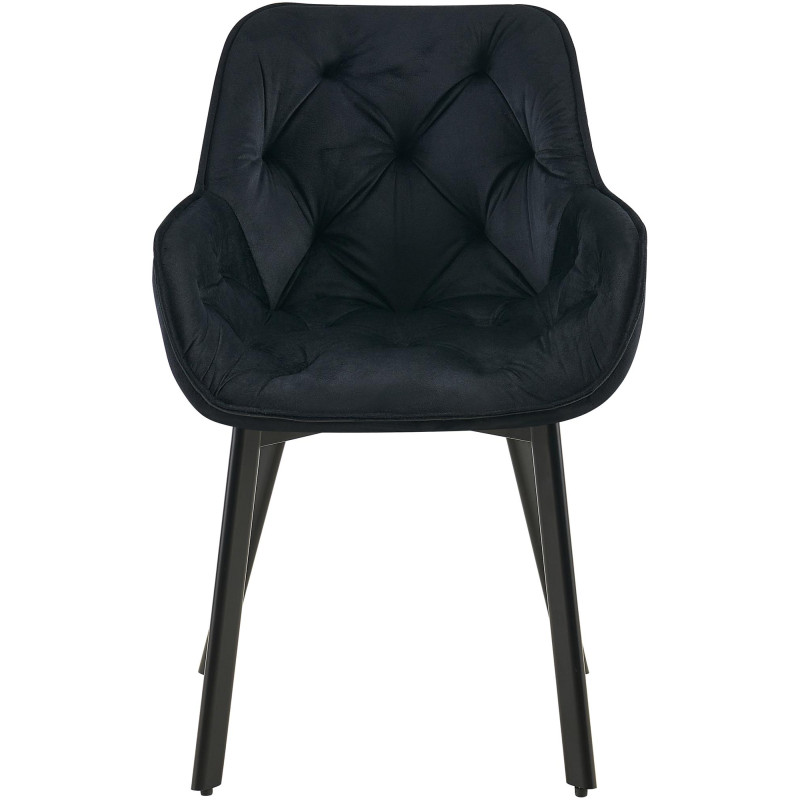 Ensemble de 2 chaises de salle à manger Antigo en velours noir