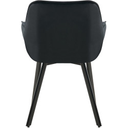 Ensemble de 2 chaises de salle à manger Antigo en velours noir