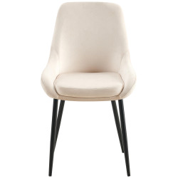 Ensemble de 2 chaises de salle à manger Elmira en velours noir et crème