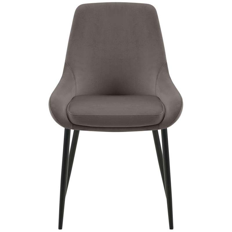 Ensemble de 2 chaises de salle à manger Elmira en velours noir anthracite