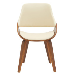 Conjunto de 2 cadeiras de sala de jantar Vangale nogueira/creme