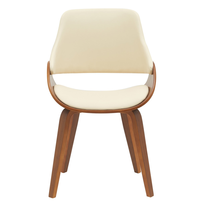 Conjunto de 2 cadeiras de sala de jantar Vangale nogueira/creme