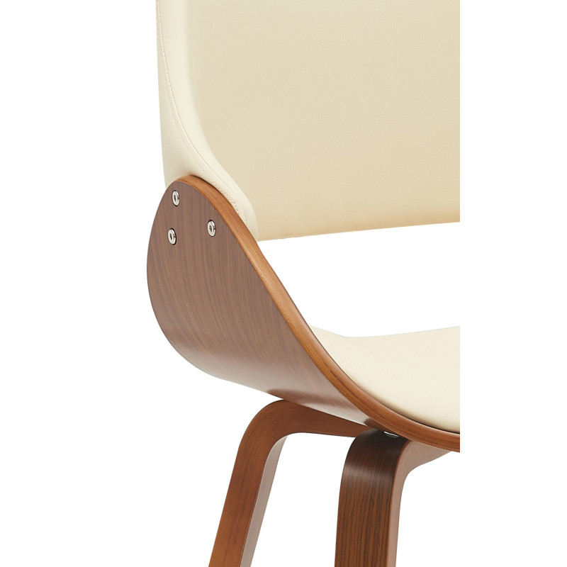 Conjunto de 2 cadeiras de sala de jantar Vangale nogueira/creme