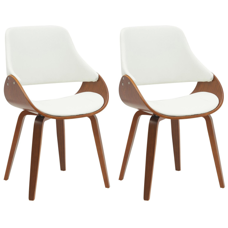 Ensemble de 2 chaises de salle à manger Vangale noyer/blanc