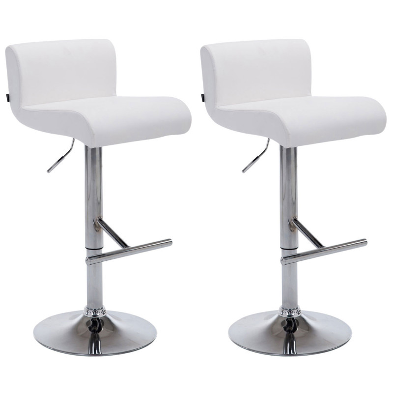Ensemble de 2 tabourets de bar California blanc