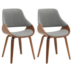 Conjunto de 2 sillas de comedor Vangale nogal/gris oscuro