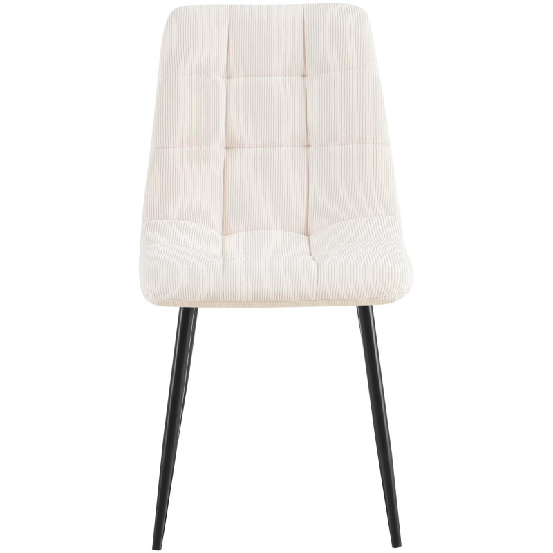 Conjunto de 2 sillas de comedor Antibes Cord crema