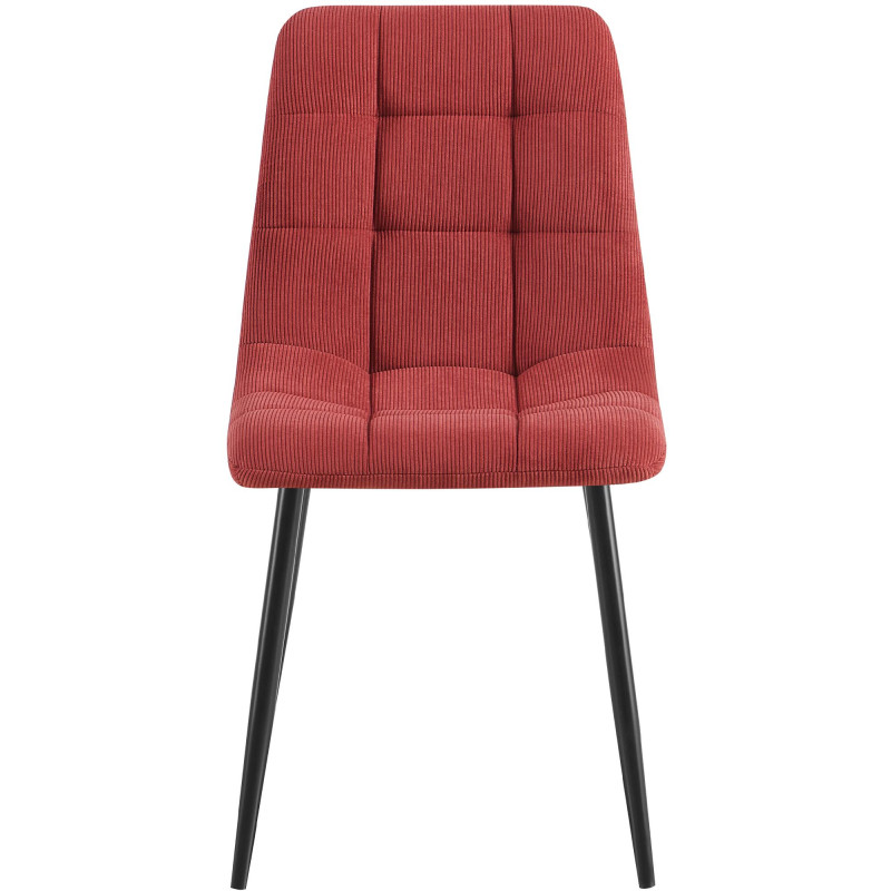 Conjunto de 2 cadeiras de sala de jantar Antibes Cord bordô