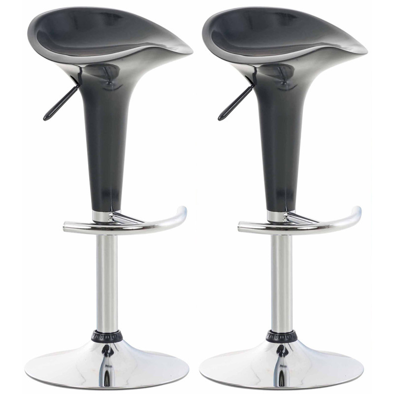 Ensemble de 2 tabourets de bar Saddle gris