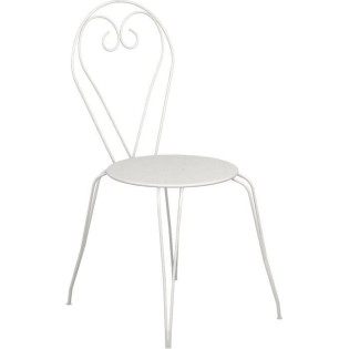 Lot de 4 Chaises de jardin romantique empilable en fer forgÈ - Blanc