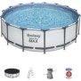 Kit Piscine hors sol tubulaire BESTWAY Steel Pro Max - 457 x 122 cm - Ronde (Livrée avec pompe de filtration, échelle, bвche)