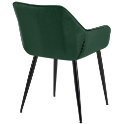 Silla de comedor Luena, terciopelo, verde