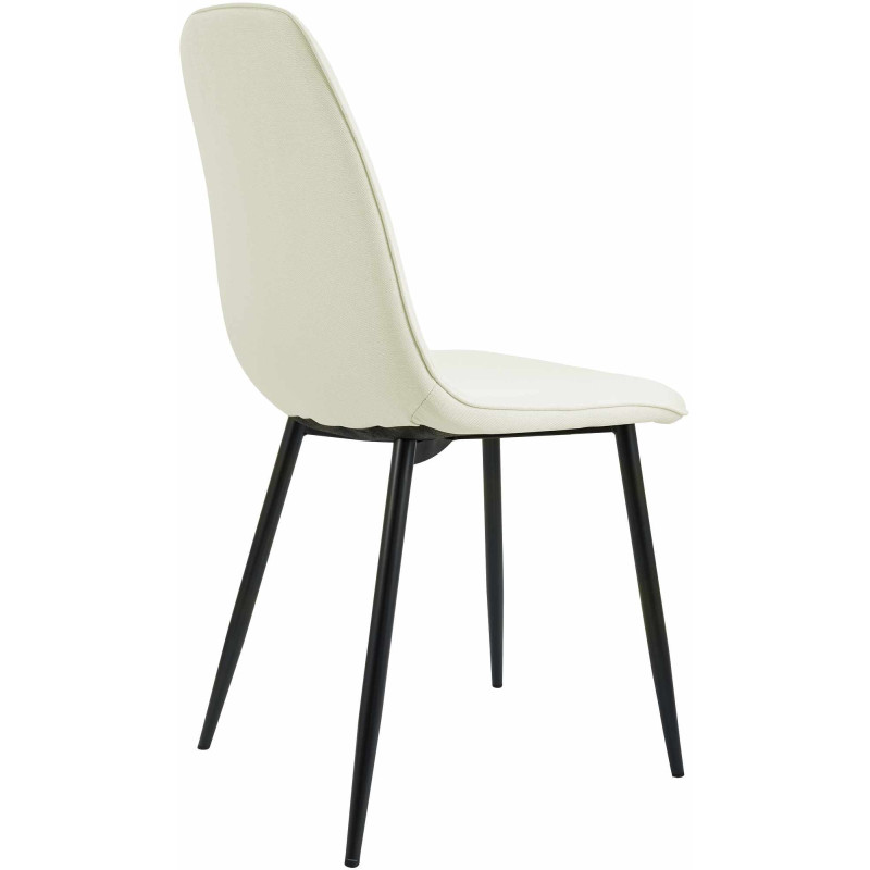 Ensemble de 4 chaises de salle à manger Maryam, tissu crème