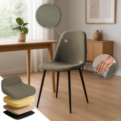 Ensemble de 4 chaises de salle à manger Maryam, tissu taupe