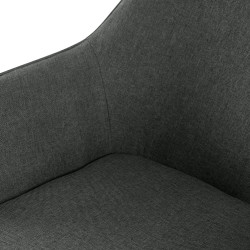 Set 2 sedie da pranzo Luena, tessuto grigio scuro