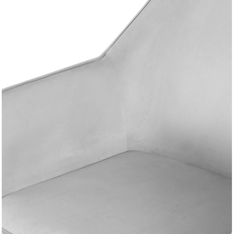 Conjunto de 2 sillas de comedor Luena en terciopelo gris claro