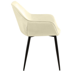 Conjunto de 2 cadeiras de sala de jantar Luena em veludo creme