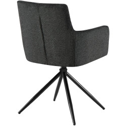 Conjunto de 2 sillas de comedor Jonah, en tela negra