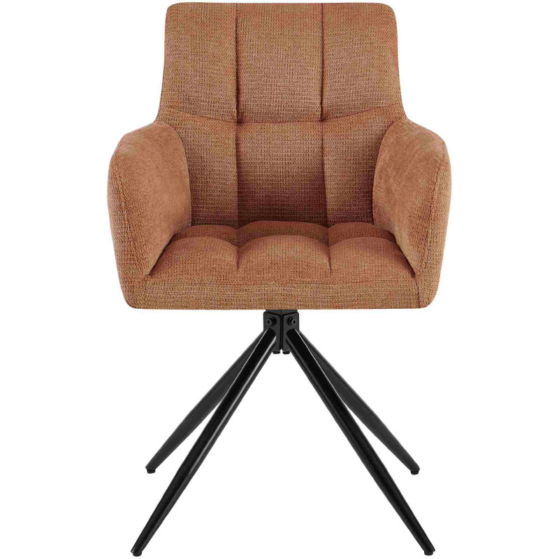 Conjunto de 2 sillas de comedor Jonah, en tela, naranja