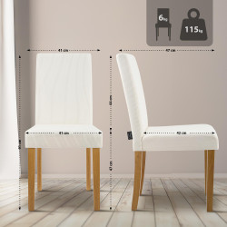 Conjunto de 2 cadeiras de jantar Ina Cord creme claro antigo