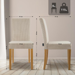 Ensemble de 2 chaises de salle à manger Ina Cord marron clair antique