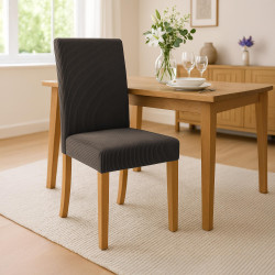 Conjunto de 2 cadeiras de jantar Ina Cord castanho claro antigo