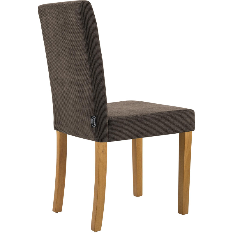 Ensemble de 2 chaises de salle à manger Ina Cord marron clair antique