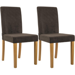 Conjunto de 2 cadeiras de jantar Ina Cord castanho claro antigo