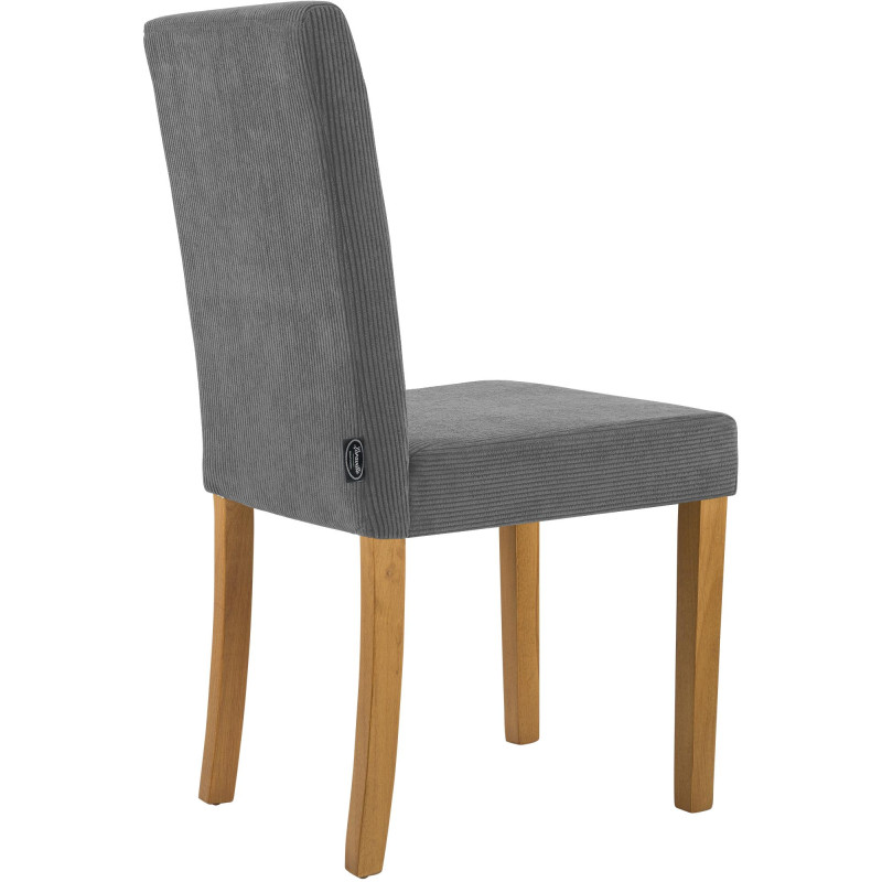 Ensemble de 2 chaises de salle à manger Ina Cord gris clair antique